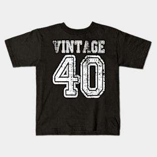 Vintage 40 2040 1940 T-shirt Birthday Gift Age Year Old Boy Girl Cute Funny Man Woman Jersey Style Kids T-Shirt